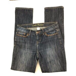 Cache 2 Jeans Indigo Basic Denim Pants Womens Premium Embellished 30" Inseam